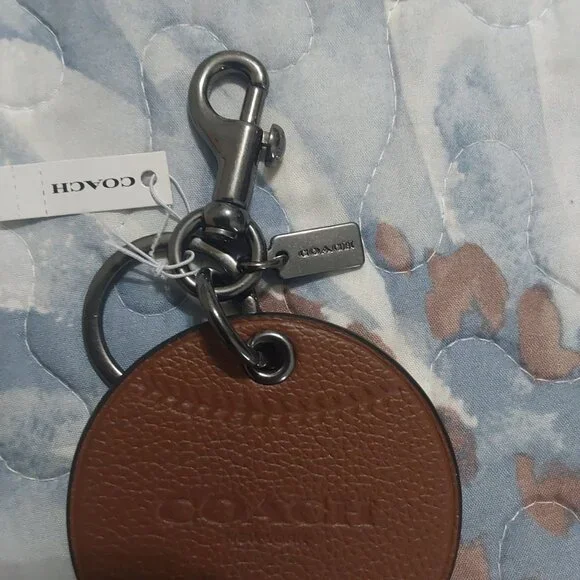 NWT Coach Leather Baseball Key Holder /Charm - Picture 3 of 8
